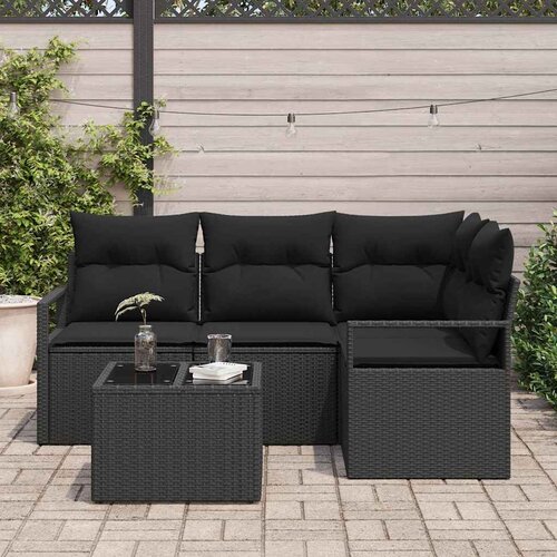  Set sofe 5 kom. Crna poliratan 177 x 122 x 85 cm Slike