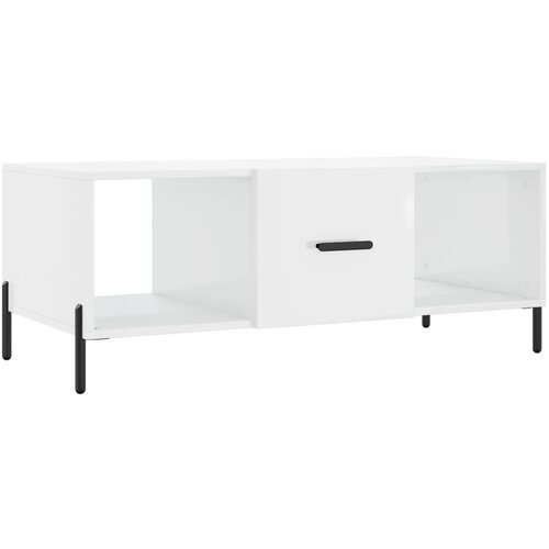 Maison Chic Klubska mizica - kavna mizica - Nizka mizica visok sijaj bela 102x50x40 cm inženirski les, (21752770) Cene