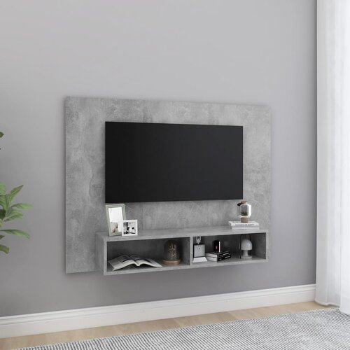  Zidni TV ormarić siva boja betona 120 x 23,5 x 90 cm drveni Cene