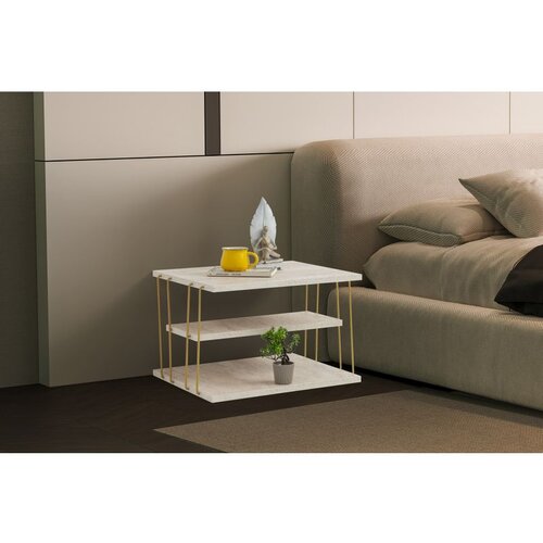 Hanah home lifon - gold, marble goldmarble side table Cene
