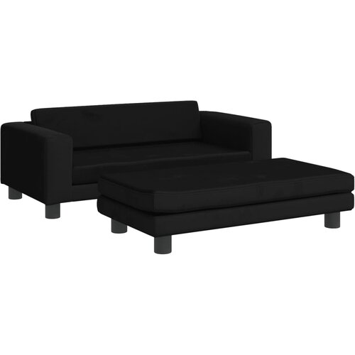 Maison Chic Otroški kavč - Otroški divan - Otroški sedež s stolčkom za noge črna 100x50x30 cm žamet, (21729690) Cene