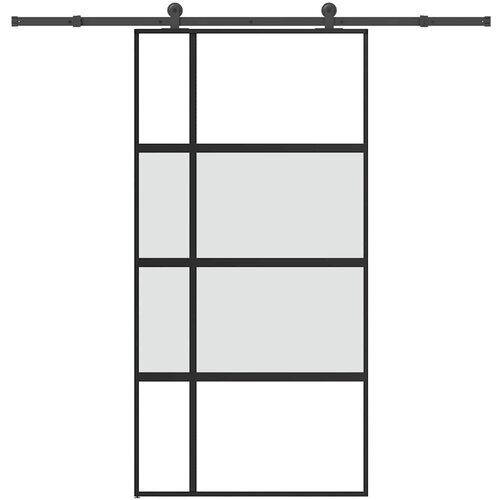 vidaXL Drsna vrata z opremo 102,5x205 cm kaljeno steklo in aluminij, (22058127) Cene