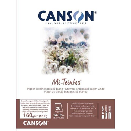 Canson Skicirka Mi-Teintes 24x32 cm, 160 g beli toni, 20 listna, (22005458) Cene
