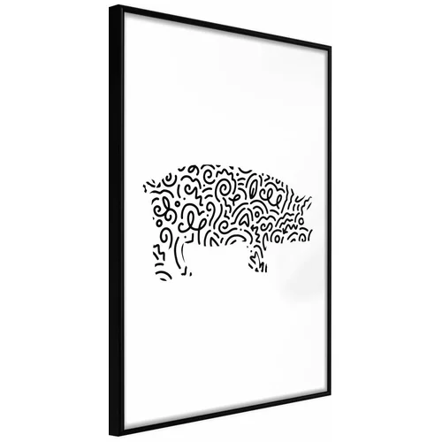  Poster - Curly Pig 20x30