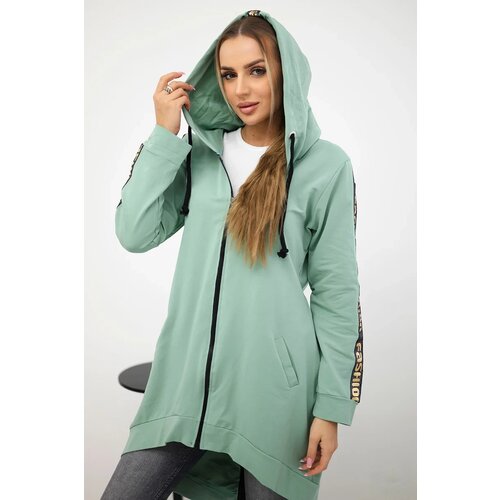 Kesi Dark mint zip-up sweatshirt Cene