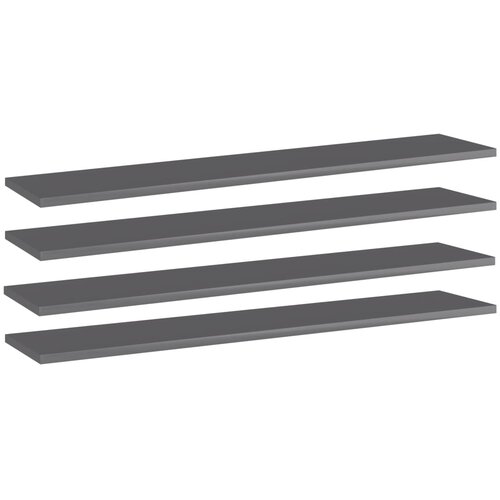 Police za knjige 4 kom visoki sjaj sive 100x20x1,5 cm iverica Cene