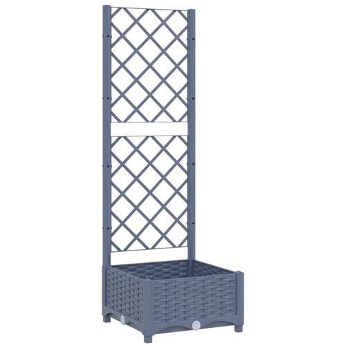 Maison Chic Cvetlično korito - Cvetlični Lonec z oporno mrežo temno sivo 40x40x121,5 cm PP, (21789576) Cene