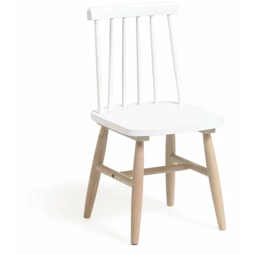 Kave Home bijela dječja stolica od kaučukovog drveta Kristie