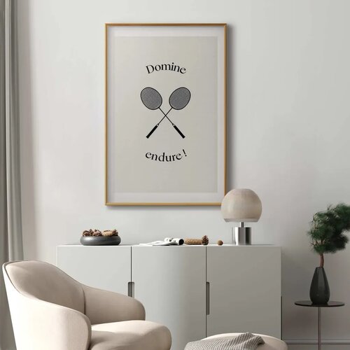  Plakat - Summer Games - Badminton Rackets on a White Background 21x30 Zlatni okvir s margom Cene