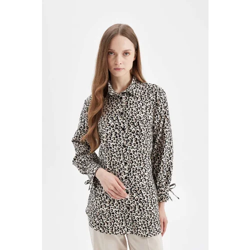 Defacto Relax Fit Patterned Long Sleeve Shirt Tunic