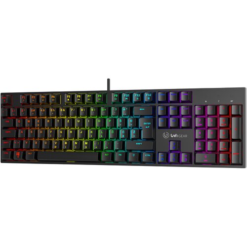 Uvi Greed V2 žična mehanska RGB tipkovnica z rjavimi stikali in UKslovensko postavitvijo Cene