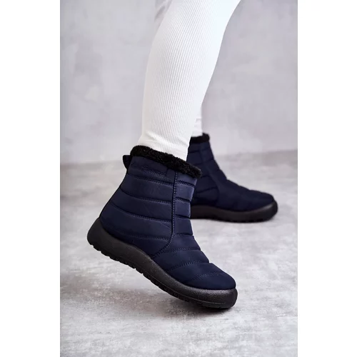 Kesi Women's warm snow boots navy blue Mezyss