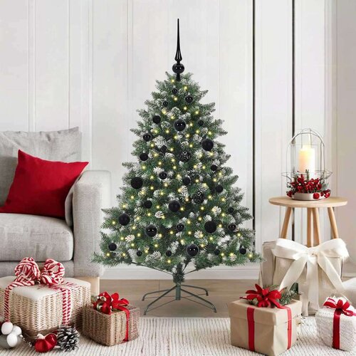 vidaXL Umestno božično drevo med 150 LED Zelena 85 x 85 x 120 cm Cene