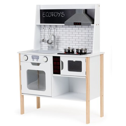 ECO TOYS EcoToys dječja drvena kuhinja s priborom i LED osvjetljenjem PLK537 Slike