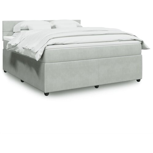 vidaXL Box spring postelja z vzmetnico svetlo siva 180x200 cm žamet Cene