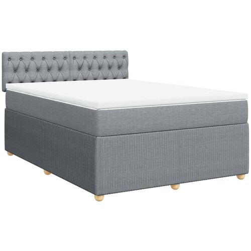 Maison Chic Box spring postelja - Vzmetna postelja z vzmetnico svetlo siva 140x200 cm blago SL24082, (21890765) Cene