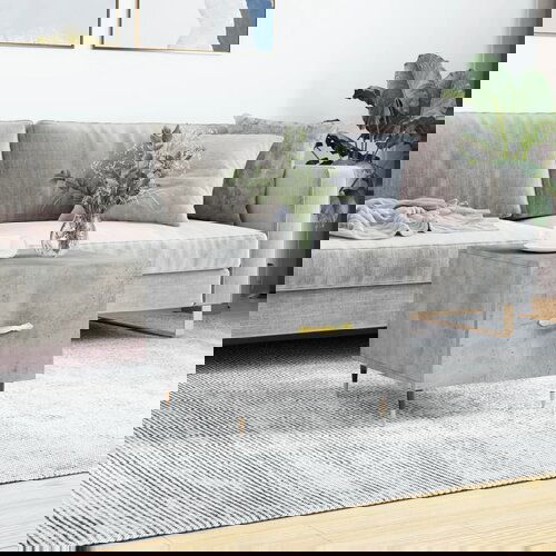VidaXL Stolić za kavu siva boja betona 50x50x40 cm konstruirano drvo Slike