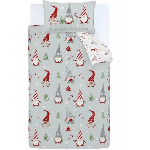 Catherine Lansfield Svijetlo siva pamučna posteljina za bračni krevet 200x200 cm Gnomes –