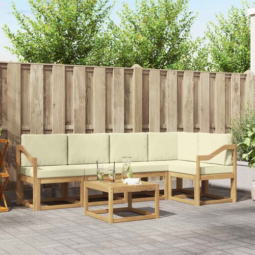  Set vanjskih sofa 6 kom. Bijela i krem Čvrsto drvo akacije Cene