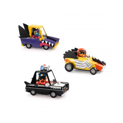 Djeco Komplet Crazy Motors - Hurry police + Shark N'Go + Electro Choc Cene