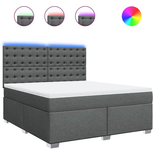 Maison Chic Box spring postelja - Vzmetna postelja z vzmetnico temno siva 180x200 cm blago SL11919, (21900625) Cene
