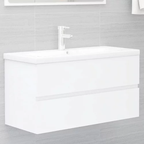 vidaXL Omarica za umivalnik bela 90x38,5x45 cm iverna plošča, (20580139)