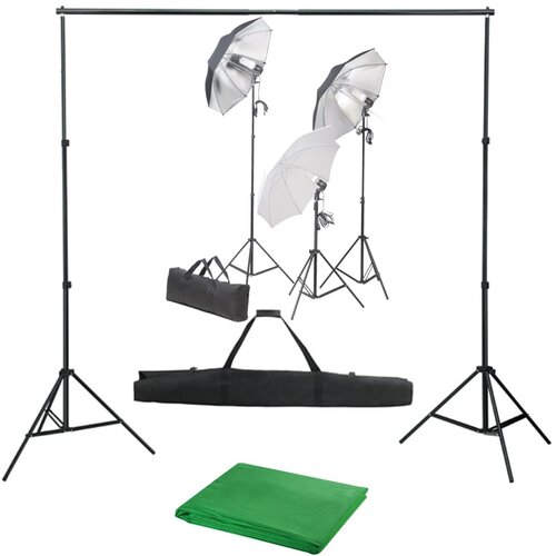 vidaXL fotografski studijski komplet s svetilkami in ozadjem Cene