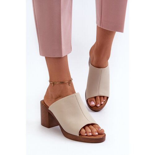 EVENTO Elegant Light Women's Sandals with Heels Beige Varnila Cene