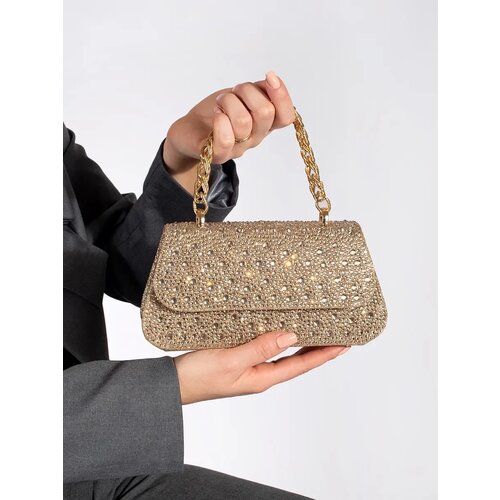 Shelvt Golden small sequin handbag with a golden handle Cene