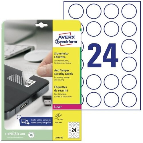  Etikete zweckform za&amp;scaron;čitne anti tamper l6112-20 ZWECKFORM1 Slike