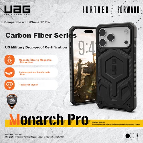 uag maska za mobilni telefon iphone 17 pro, crna Slike