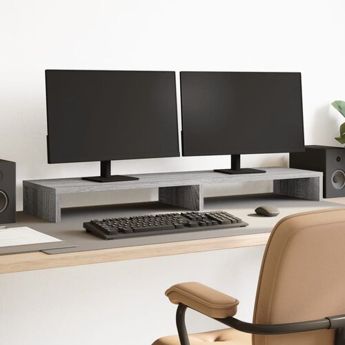  Stalak za monitor siva boja hrasta 100x27x10 cm drveni Cijene