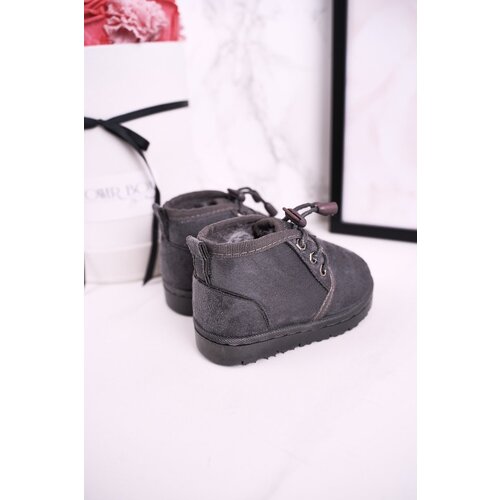 Kesi Children's Lace-up Snow Boots Insulated With Fur Grey Hunter Cene