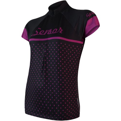 Sensor Women's cycling jersey Cyklo Dots Black Slike