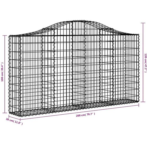  Lučne gabionske ko&amp;scaron;are 18kom 200x30x100/120cm pocinčano željezo Slike