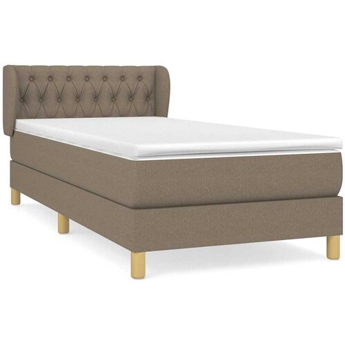  Krevet s oprugama i madracem smeđesivi 100 x 200 cm od tkanine Slike