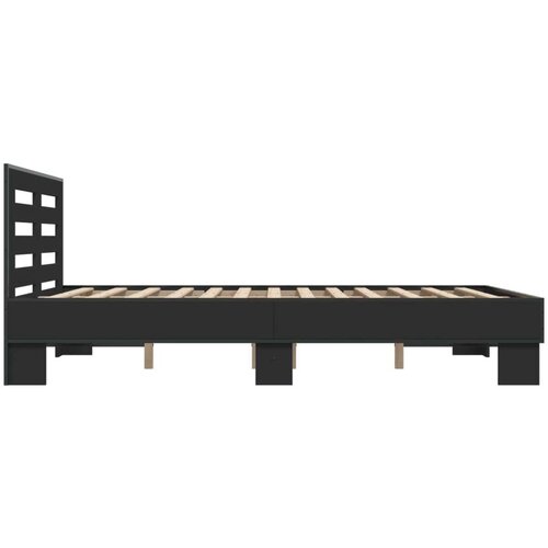 VidaXL Okvir kreveta crni 140 x 200 cm od konstruiranog drva i metala Slike
