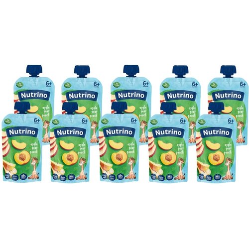 Nutrino Lab nutrino voćni pire jabuka, kruška, breskva 100g Slike