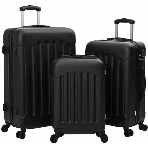 vidaXL Komplet kovčkov s ključavnico 3 pcs Črna 50 x 31 x 78 cm, (5000098370) Cene