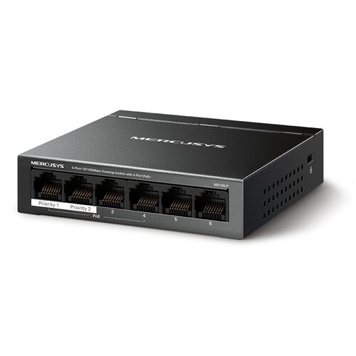 Mercusys MS106LP(UN) 6-Port 10/100Mbps Desktop Switch with 4-Port PoE+ Cene