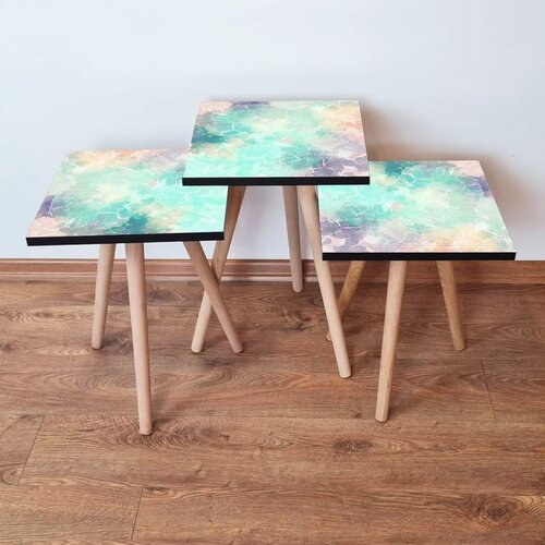 Hanah home 3Shp15 - Multicolor Multicolor Nesting Table (3 Pieces) Cene