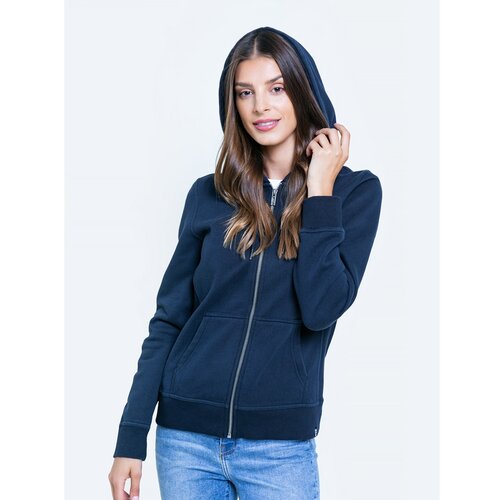 Big Star woman's zip hoodie sweat 171493 blue Knitted-403 Cene