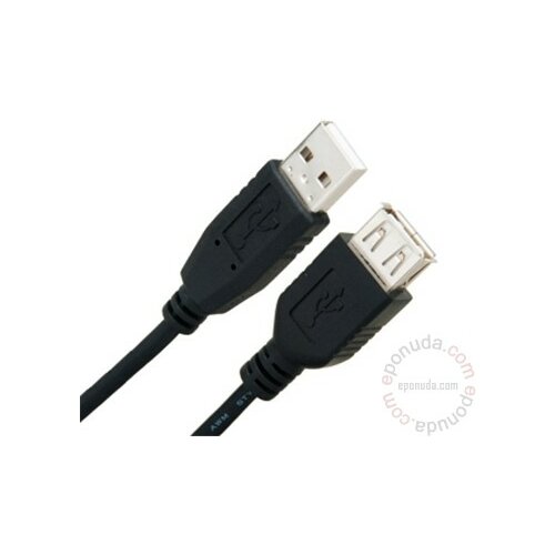 Fast Asia USB A - USB A M/F (produžni) 10m HQ feritno jezgro crni kabal Slike