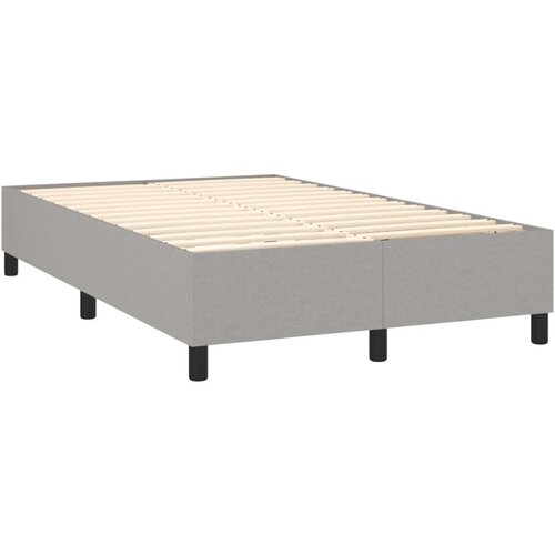  Krevet s oprugama i madracem svjetlosivi 140x190 cm od tkanine Slike