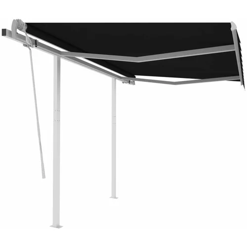 Tenda Ročno zložljiva tenda s stebrički 3x2,5 m antracitna, (20728994)