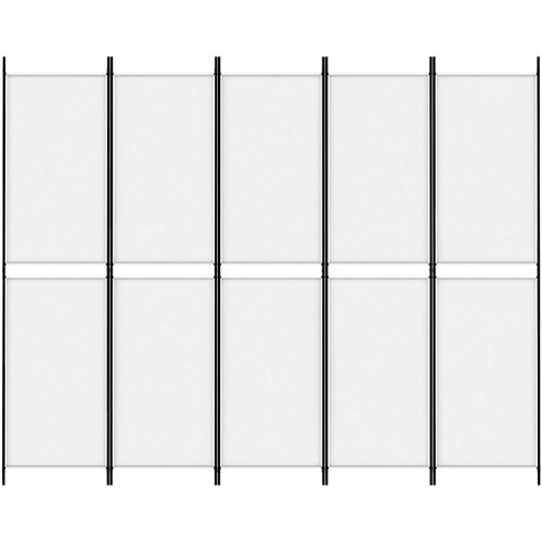  pregrada s 5 panela bijela 250 x 200 cm od tkanine Slike