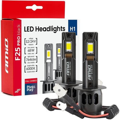 Amio Auto sijalica H1 Pro LED 6000K Black Full Canbus Cene