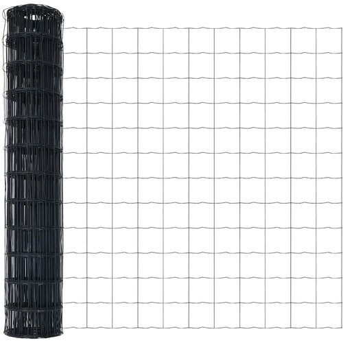 Euro ograda s &amp;scaron;picama 10 x 1,2 m Čelik premazan PVC-om Siva Slike