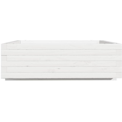  Vrtna sadilica bijela 80 x 80 x 26,5 cm od masivne borovine Slike