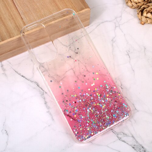  Torbica Silikonska Glitter za Samsung A256F Galaxy A25 5G roze Slike